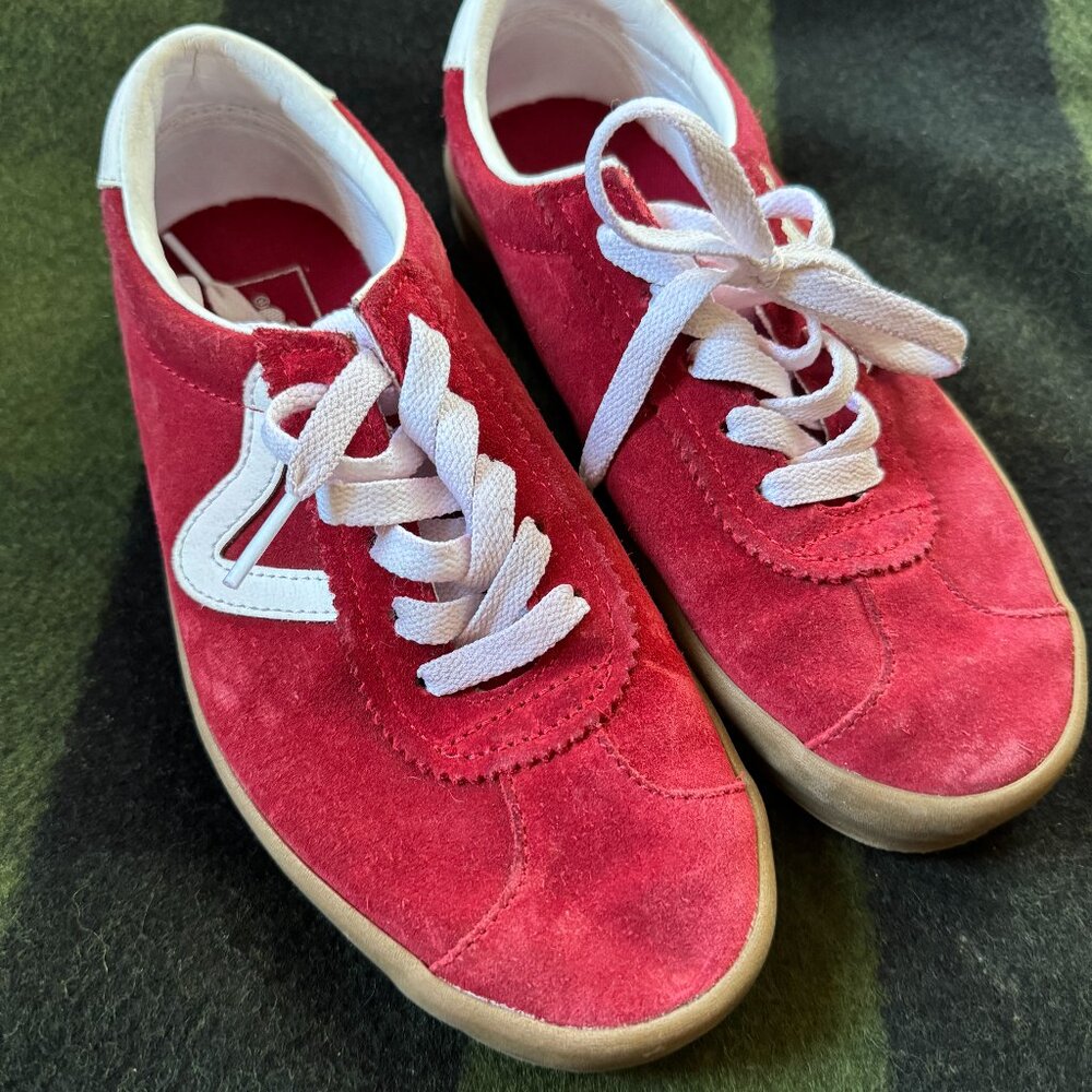 Red Vans Sport Low Suede Shoe